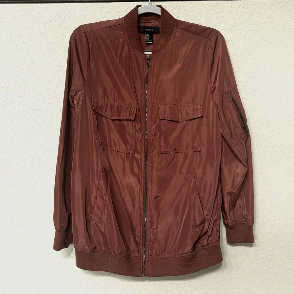 NWT Forever 21 Mauve Bomber Jacket Lightweight Coat